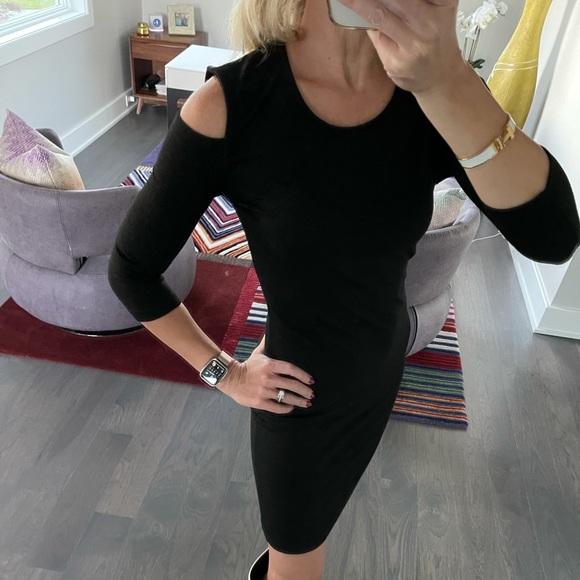 FRENCH CONNECTION black Knit Dress with shoulder cutouts - Picture 8 of 9